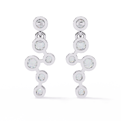 Bezel Set Round Cut Lab Grown Diamond Art Deco Push Back Wedding Drop Earring For Special Occasion - HIGHCARAT DIAMONDS