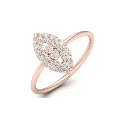 Bezel Set Round Diamond Ring In 14 KT Solid Rose Gold Modern And Secure Design For Her - HIGHCARAT DIAMONDS