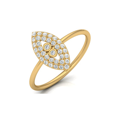 Bezel Set Round Diamond Ring In 14 KT Solid Rose Gold Modern And Secure Design For Her - HIGHCARAT DIAMONDS