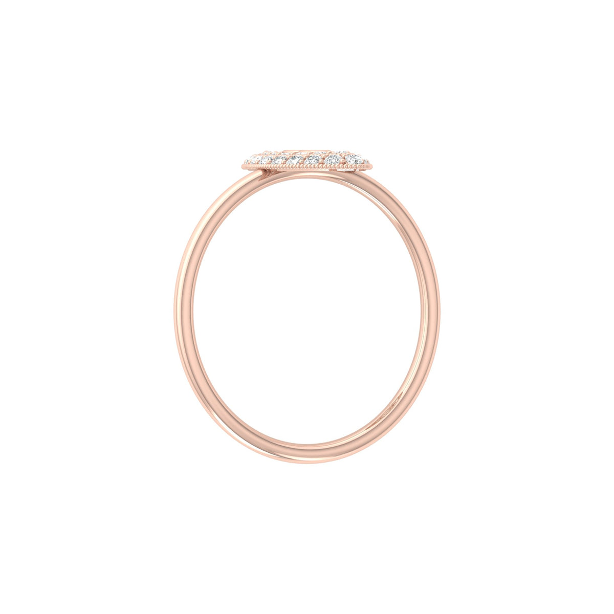 Bezel Set Round Diamond Ring In 14 KT Solid Rose Gold Modern And Secure Design For Her - HIGHCARAT DIAMONDS