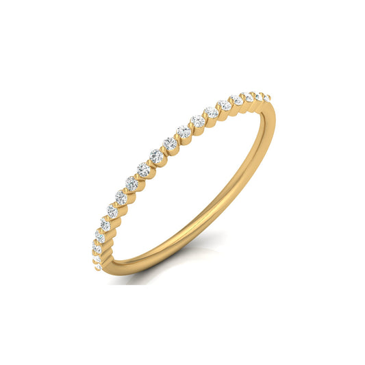 Bezel Set Round Diamond Half Eternity Band Ring In 14KT Gold for Women Lab-Grown or Natural - HIGHCARAT DIAMONDS