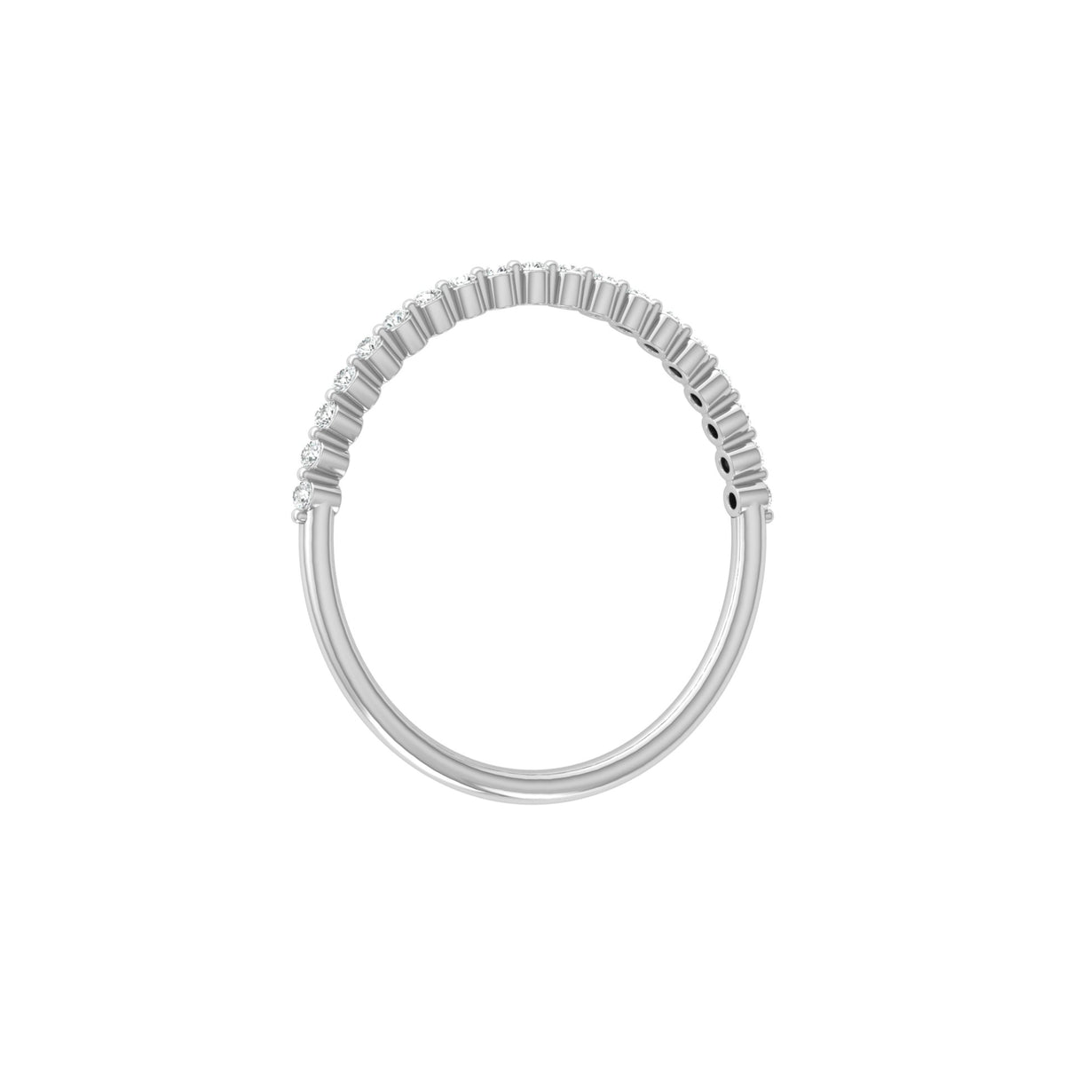 Bezel Set Round Diamond Half Eternity Band Ring In 14KT Gold for Women Lab-Grown or Natural - HIGHCARAT DIAMONDS
