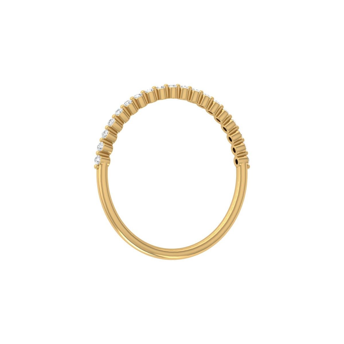 Bezel Set Round Diamond Half Eternity Band Ring In 14KT Gold for Women Lab-Grown or Natural - HIGHCARAT DIAMONDS