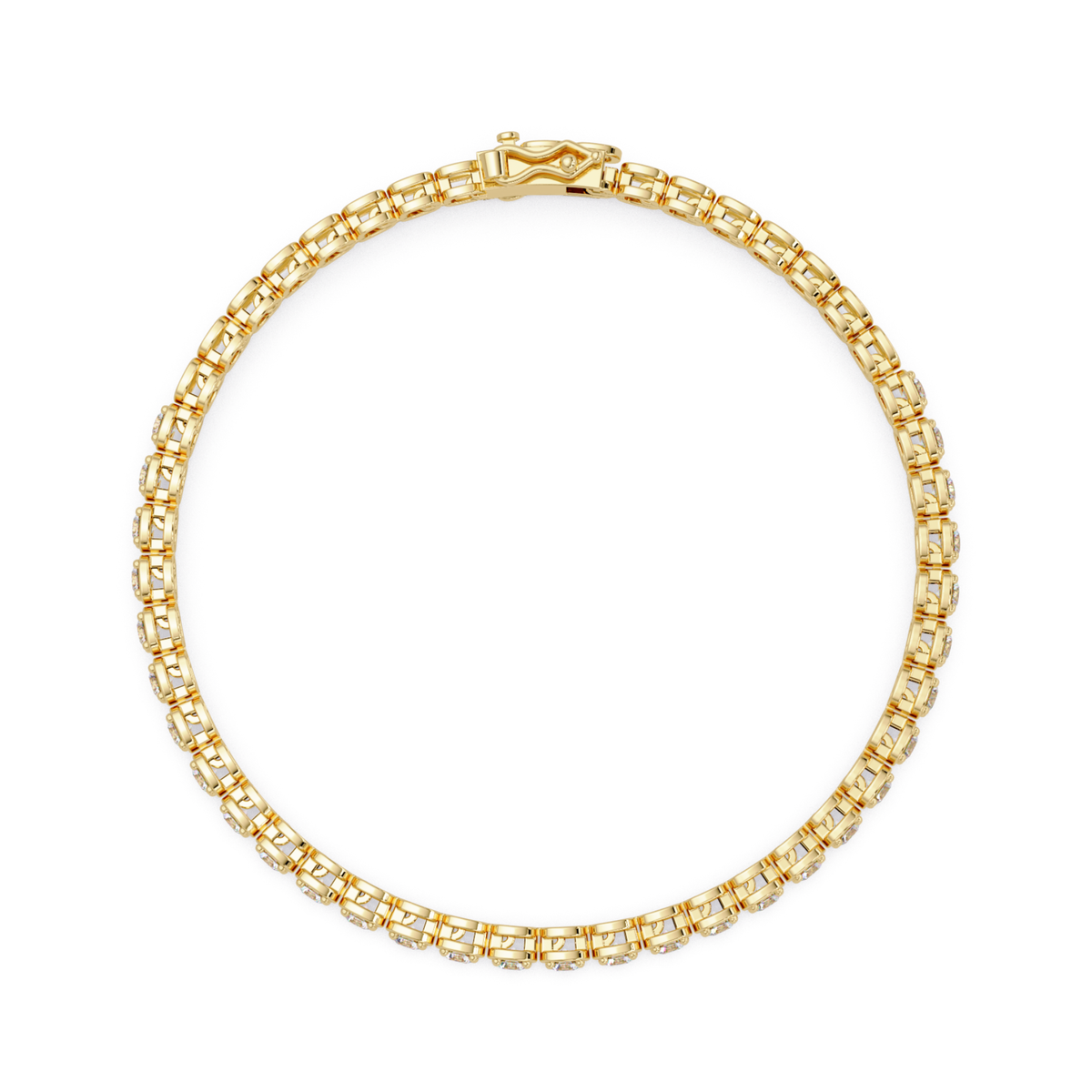 Bezel Set Round Lab-Grown Diamond Rose Gold Tennis Bracelet - HIGHCARAT DIAMONDS