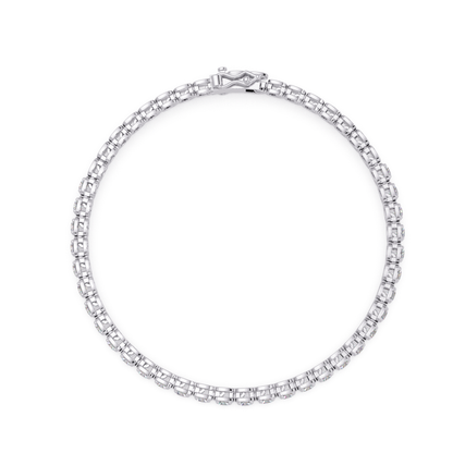 Bezel Set Round Lab-Grown Diamond Rose Gold Tennis Bracelet - HIGHCARAT DIAMONDS