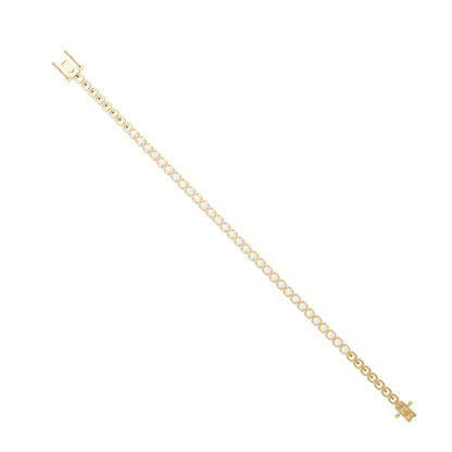 Bezel Set Round Lab-Grown Diamond Rose Gold Tennis Bracelet - HIGHCARAT DIAMONDS
