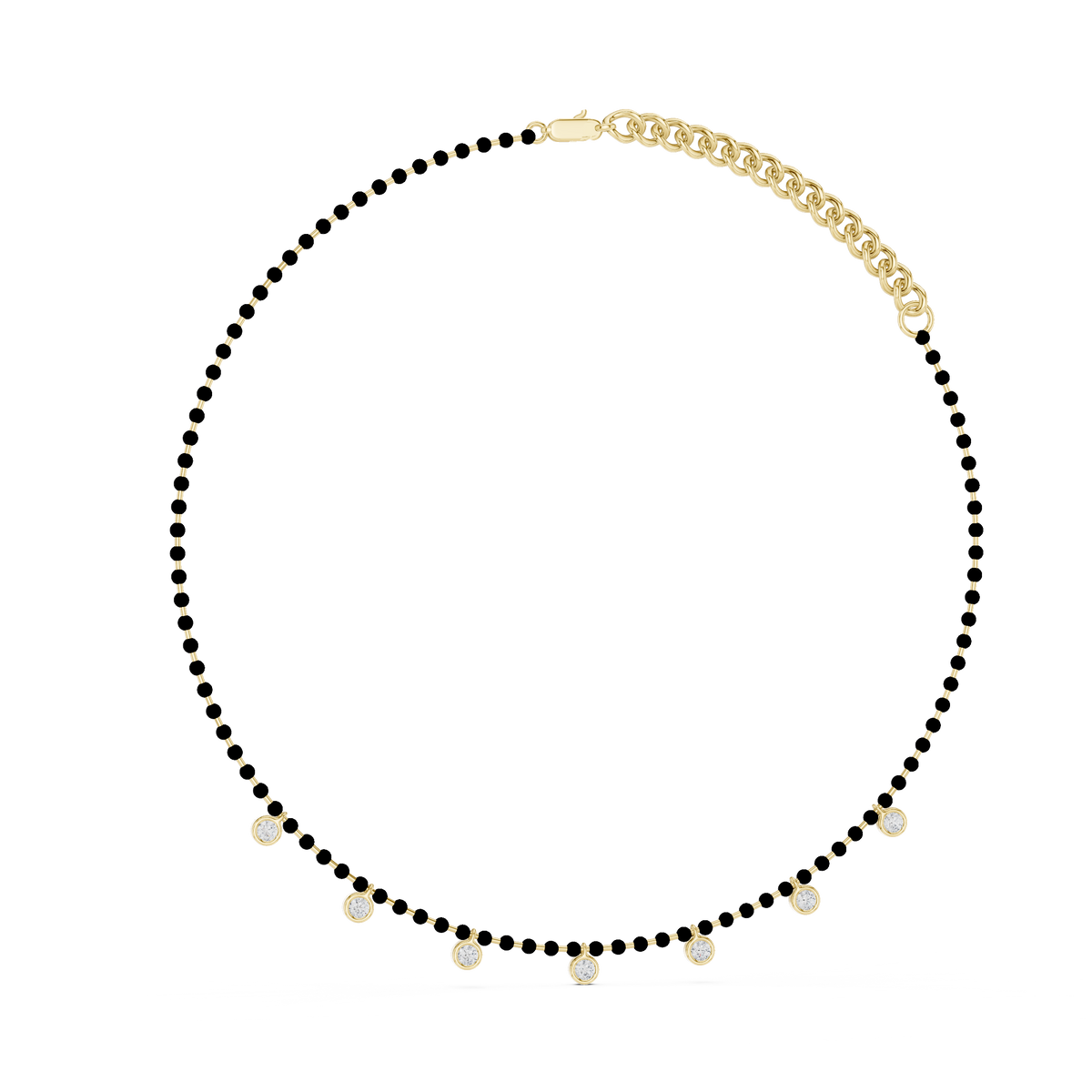 7 Stone 10k Solid White Gold Round Cut Lab Grown & Natural Diamond Graduation Necklace For Anniversary Gift - HIGHCARAT DIAMONDS