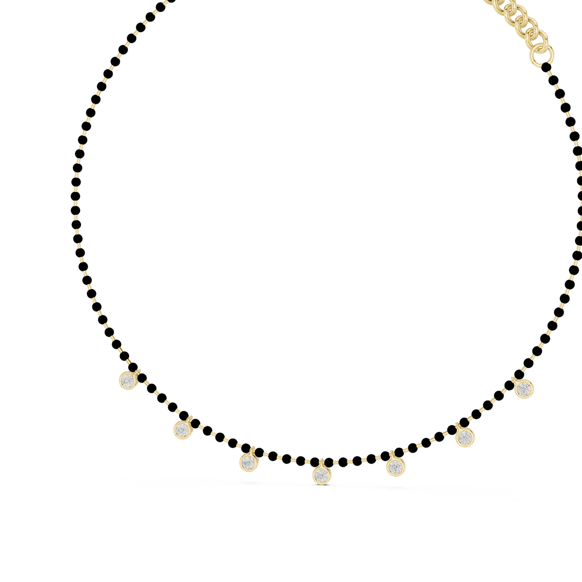 7 Stone 10k Solid White Gold Round Cut Lab Grown & Natural Diamond Graduation Necklace For Anniversary Gift - HIGHCARAT DIAMONDS