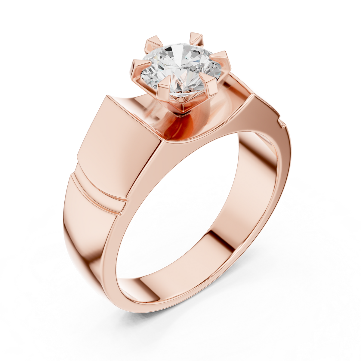 1.50 Ct Round Shapes Lab grown Diamond 14k Solid White Gold Unique Official Wear Diamond Ring For Men - HIGHCARAT DIAMONDS