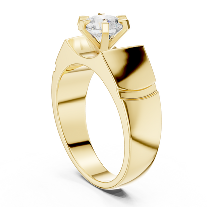 1.50 Ct Round Shapes Lab grown Diamond 14k Solid White Gold Unique Official Wear Diamond Ring For Men - HIGHCARAT DIAMONDS