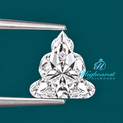 Buddha shape fancy cut lab grown diamond