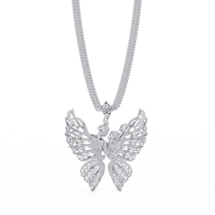 Butterfly Fairy Silhouette Lab Grown Diamond Pendant - HIGHCARAT DIAMONDS