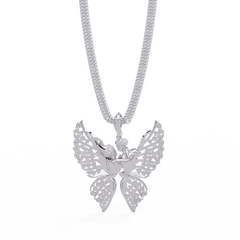 Butterfly Fairy Silhouette Lab Grown Diamond Pendant - HIGHCARAT DIAMONDS