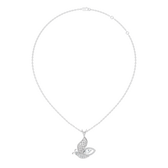 Butterfly Shape Marquise & Round Lab Grown 10k Solid Gold Elegance Minimalist Diamond Pendant For Women - HIGHCARAT DIAMONDS