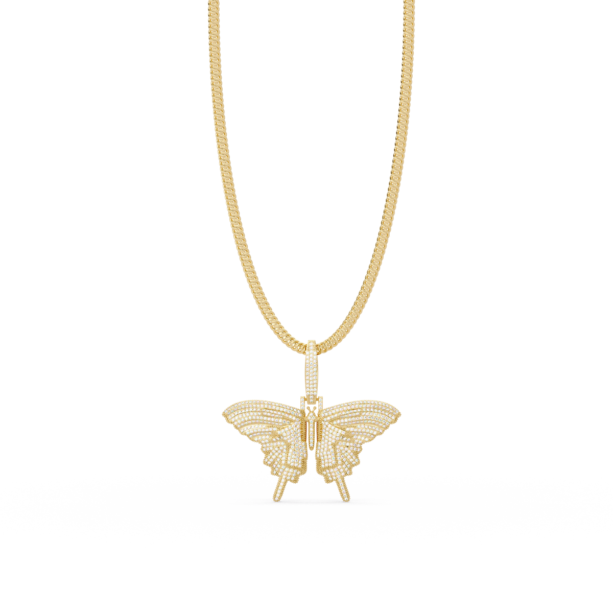 Butterfly Pave Lab Grown Diamond Pendant - HIGHCARAT DIAMONDS