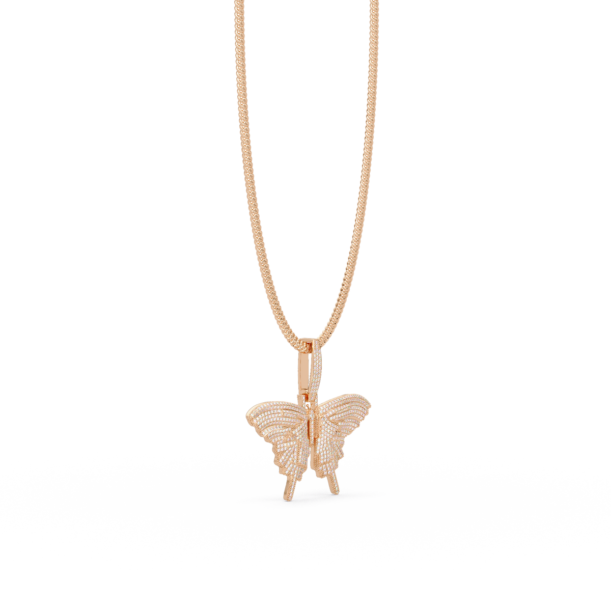 Butterfly Pave Lab Grown Diamond Pendant - HIGHCARAT DIAMONDS