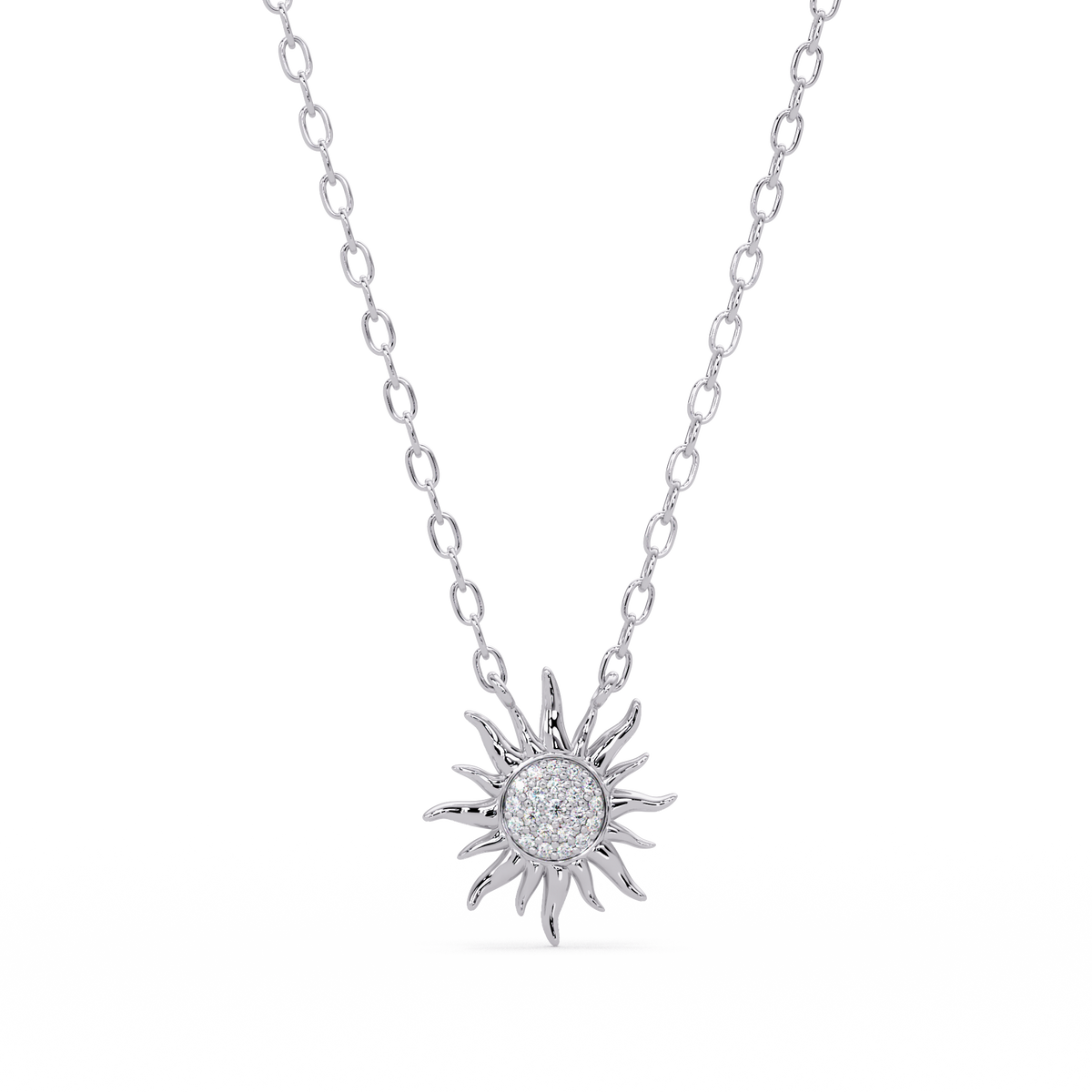 Celestial Sunburst Lab Grown Diamond Pendant Necklace - HIGHCARAT DIAMONDS