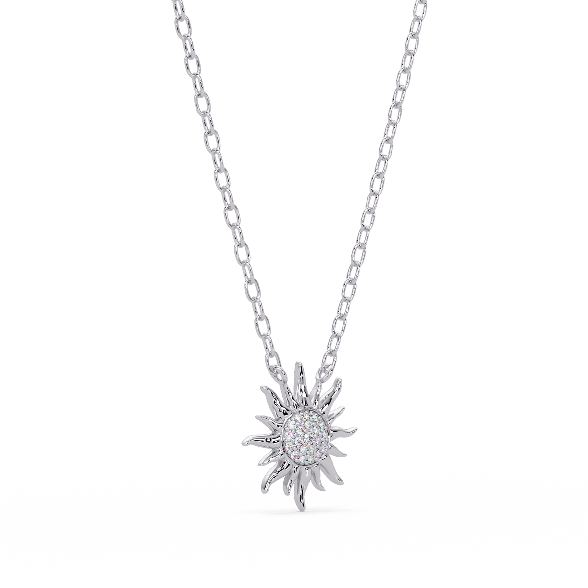 Celestial Sunburst Lab Grown Diamond Pendant Necklace - HIGHCARAT DIAMONDS