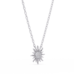 Celestial Sunburst Lab Grown Diamond Pendant Necklace - HIGHCARAT DIAMONDS