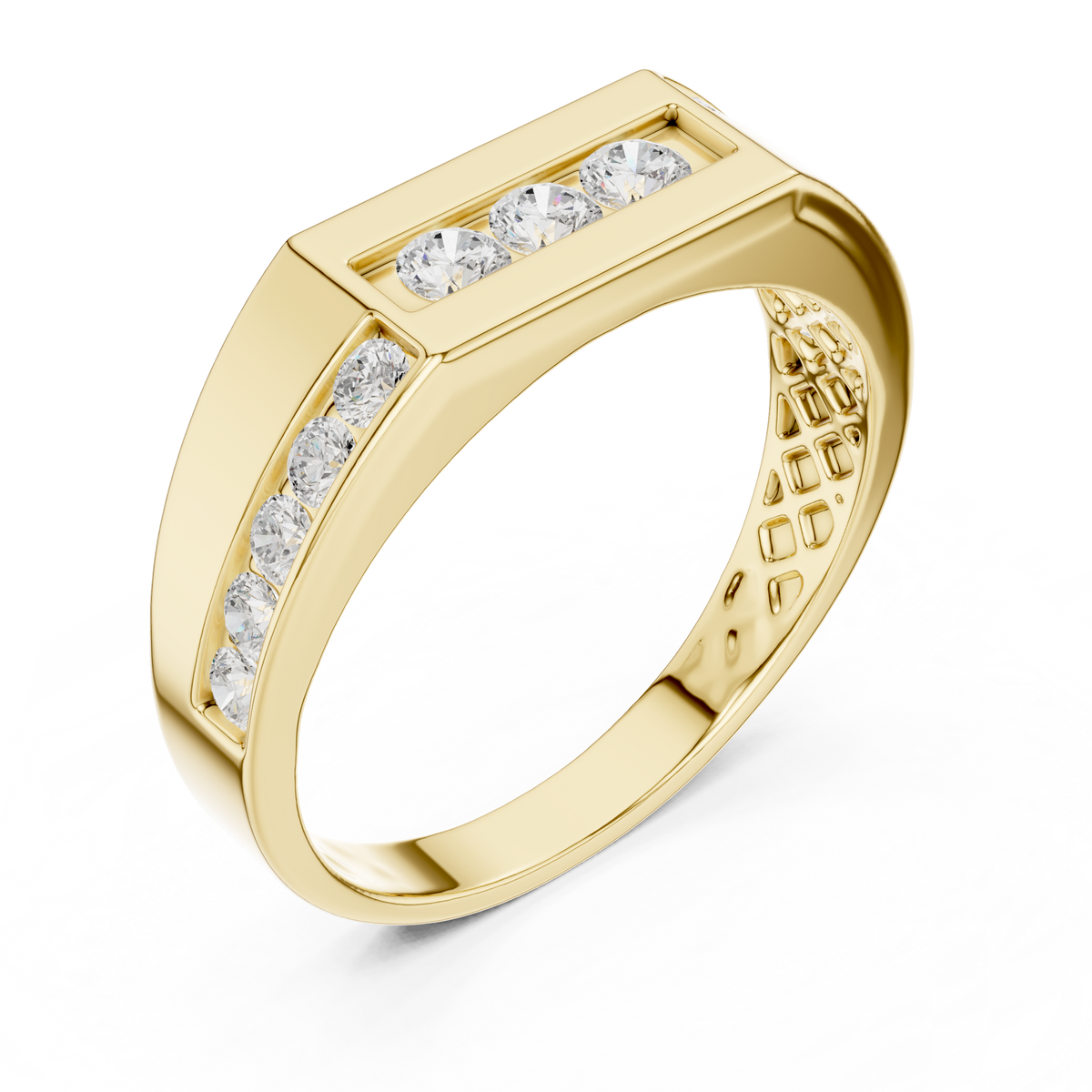 Round Shape Lab Grown Diamond Every Day Shiny Brilliant Diamond Ring For Men Gift - HIGHCARAT DIAMONDS