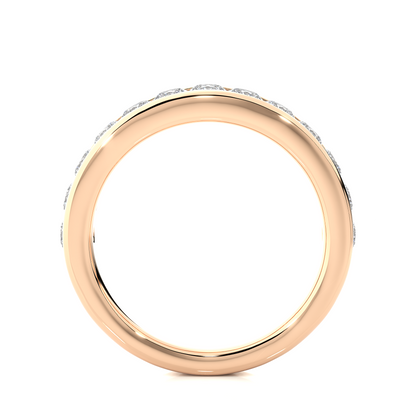 Channel Set Round Cut Diamond Half Eternity Band Perfect Gift For Her In 14K Solid Gold - HIGHCARAT DIAMONDS