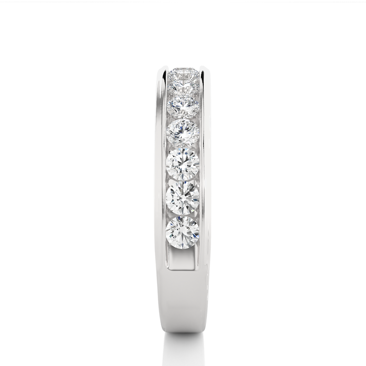 Channel Set Round Diamond Wedding Band Ring Timeless Sparkle For Women's In 14K Solid Gold - HIGHCARAT DIAMONDS