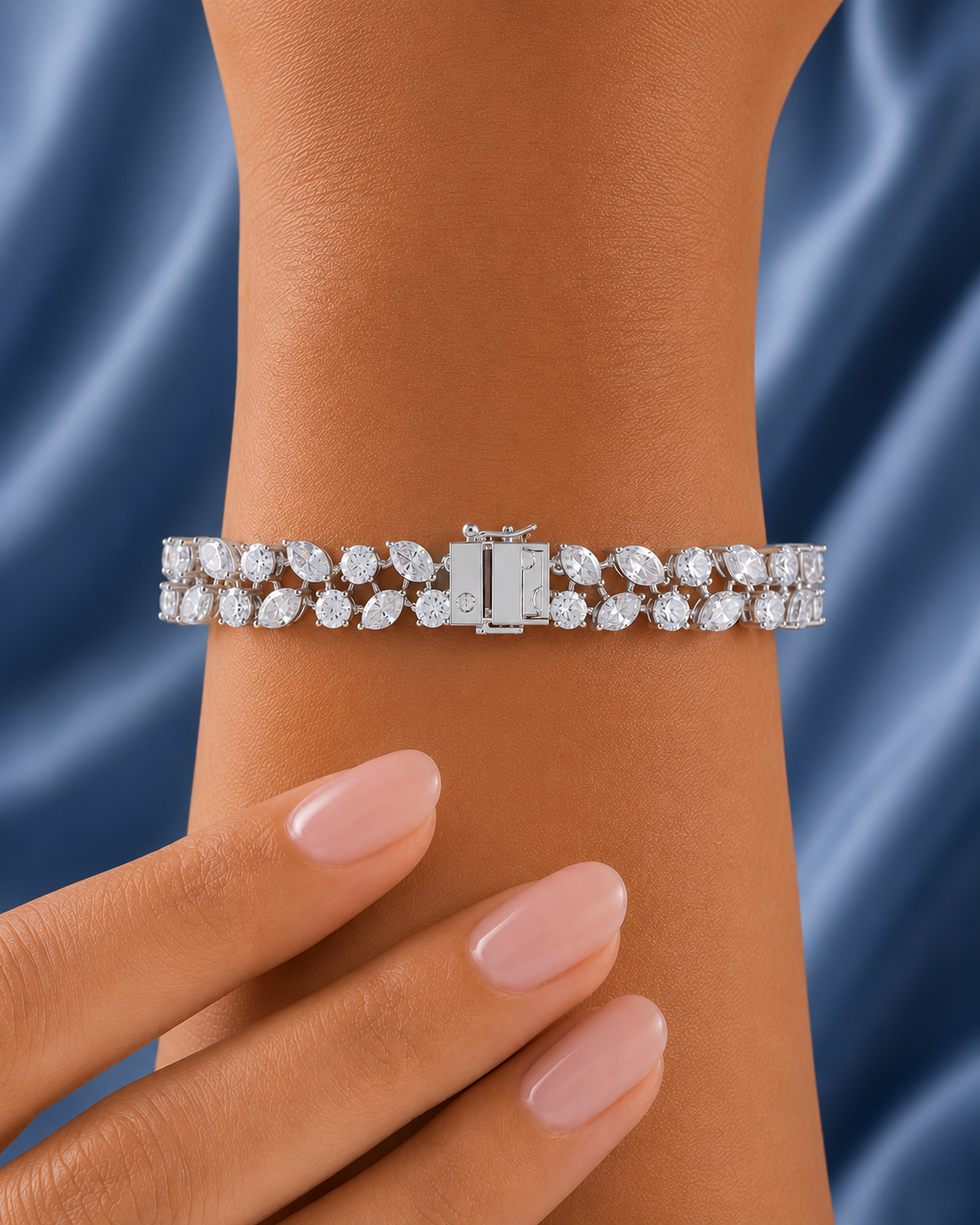 Multi Shape Lab Grown Diamond Floral Bracelet