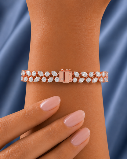 Multi Shape Lab Grown Diamond Floral Bracelet