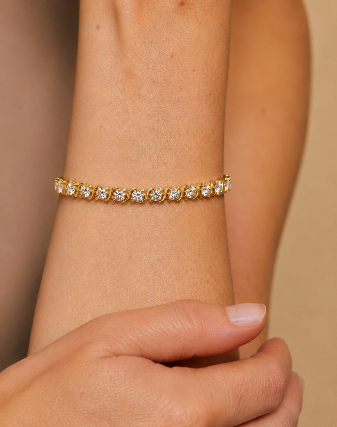 Diamond Swirl Link Lab-Grown Diamond Tennis Bracelet