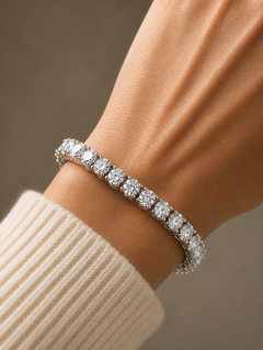 Round Cut Lab-Grown Diamond Line Bracelet