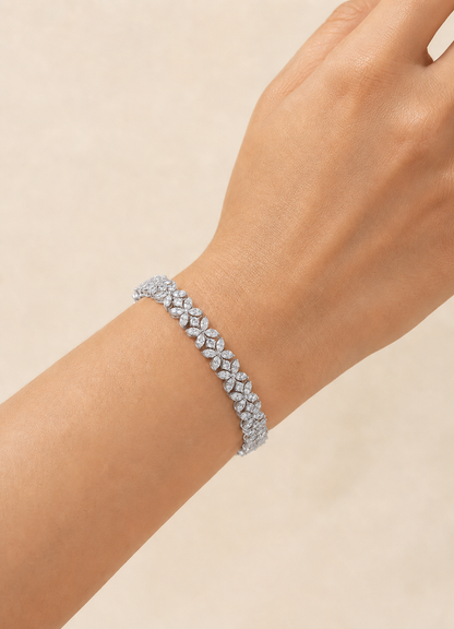 6.25 Ct Marquise & Round Diamond Tennis Bracelet
