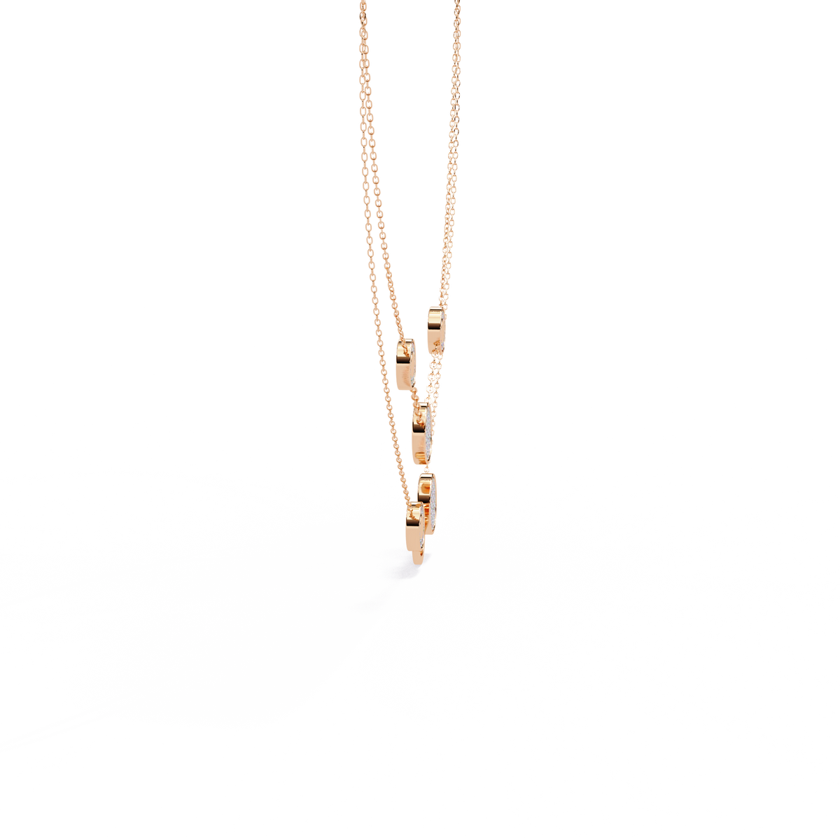 Circle Shape 14k Solid Gold  Round Cut Natural And Lab Grown  Unique  Cluster Women Necklace - HIGHCARAT DIAMONDS