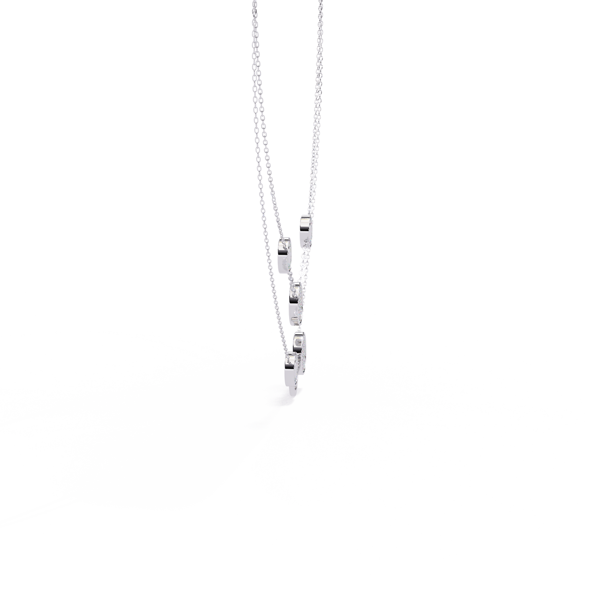 Circle Shape 14k Solid Gold  Round Cut Natural And Lab Grown  Unique  Cluster Women Necklace - HIGHCARAT DIAMONDS