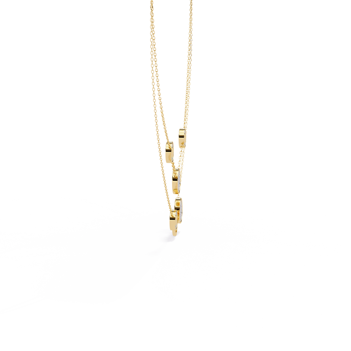 Circle Shape 14k Solid Gold  Round Cut Natural And Lab Grown  Unique  Cluster Women Necklace - HIGHCARAT DIAMONDS