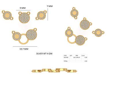 Circle Shape 14k Solid Gold  Round Cut Natural And Lab Grown  Unique  Cluster Women Necklace - HIGHCARAT DIAMONDS