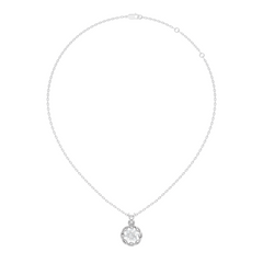 Unique Round Cut Diamond Pendant In 14K White Gold Customized Jewelry For Her - HIGHCARAT DIAMONDS