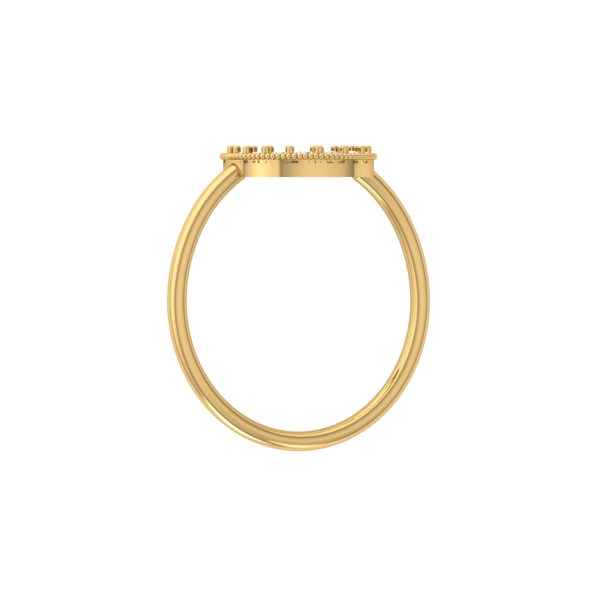 Classic Half Moon Classic Band Designed Ring In 14KT Solid Gold Gift Of Elegance - HIGHCARAT DIAMONDS