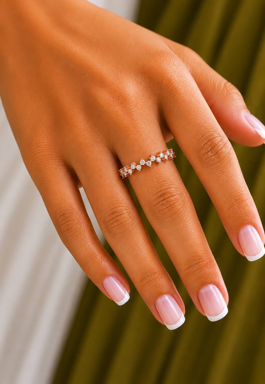 Classic Round Eternity Labgrown Engagement Band Ring In 14KT Gold Plated For Her - HIGHCARAT DIAMONDS