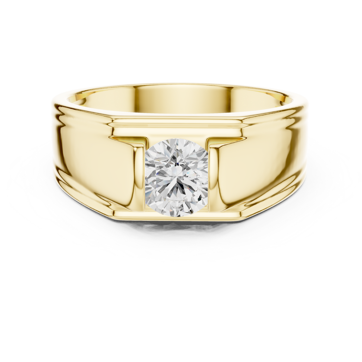 Lab Grown Round Shape Diamond, Dazzling Every Time Any occasion Men's Diamond Ring - HIGHCARAT DIAMONDS