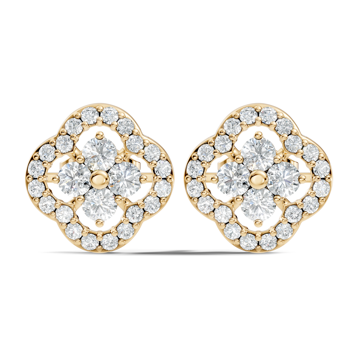 10k Solid Rose Gold Round Natural-Lab Grown Stunning Adorable Vintage Diamond Earring For Her - HIGHCARAT DIAMONDS