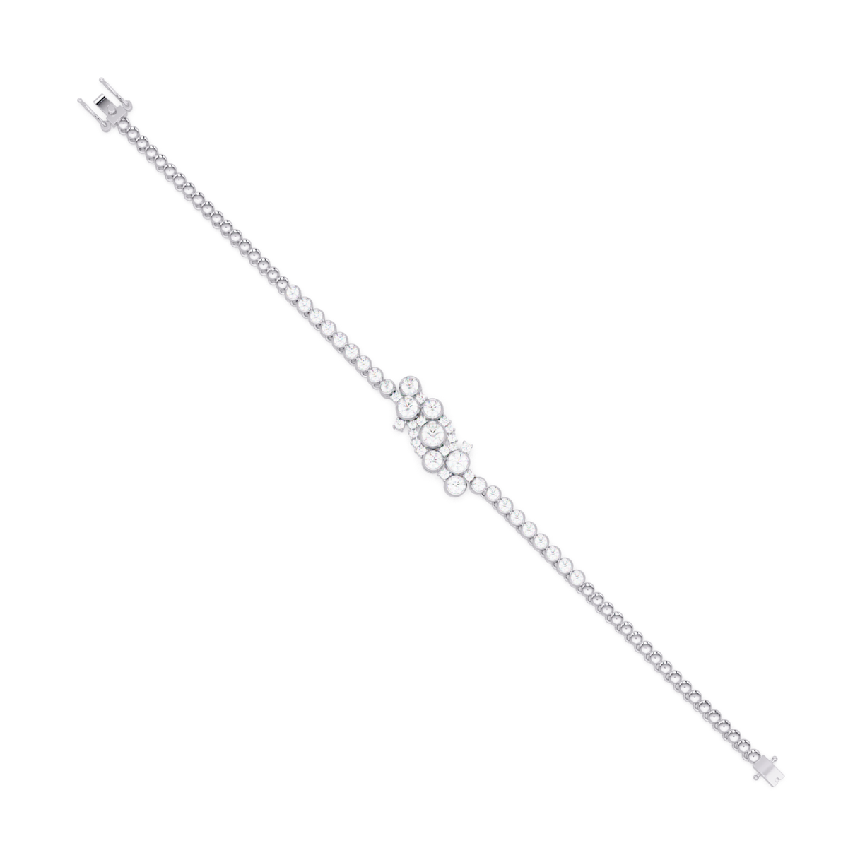 Cluster Lab Grown Diamond Tennis Style Bracelet - HIGHCARAT DIAMONDS
