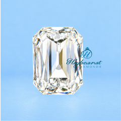 Close-Up of Emerald Criss Step Cut Lab Grown Diamond