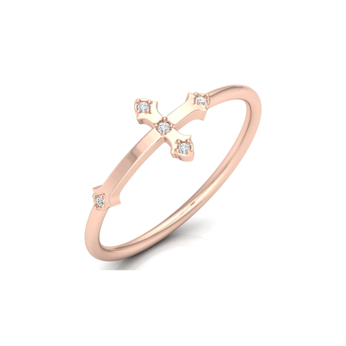 Cross Inspired Lab Grown Diamond Ring in 14K Solid White Gold Anniversary Ring  For Her - HIGHCARAT DIAMONDS