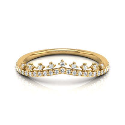 Crown Inspired Round Cut Diamond Band Ring Modern And Secure Design For Love - HIGHCARAT DIAMONDS