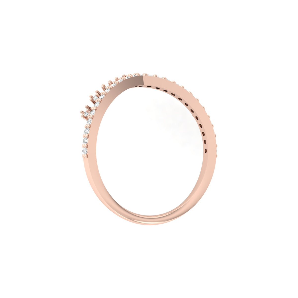 Crown Inspired Round Cut Diamond Band Ring Modern And Secure Design For Love - HIGHCARAT DIAMONDS