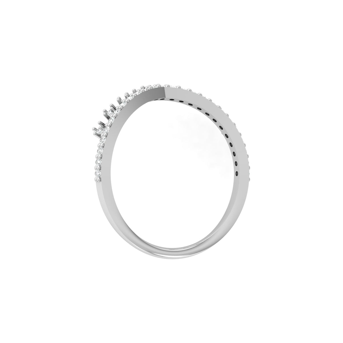 Crown Inspired Round Cut Diamond Band Ring Modern And Secure Design For Love - HIGHCARAT DIAMONDS