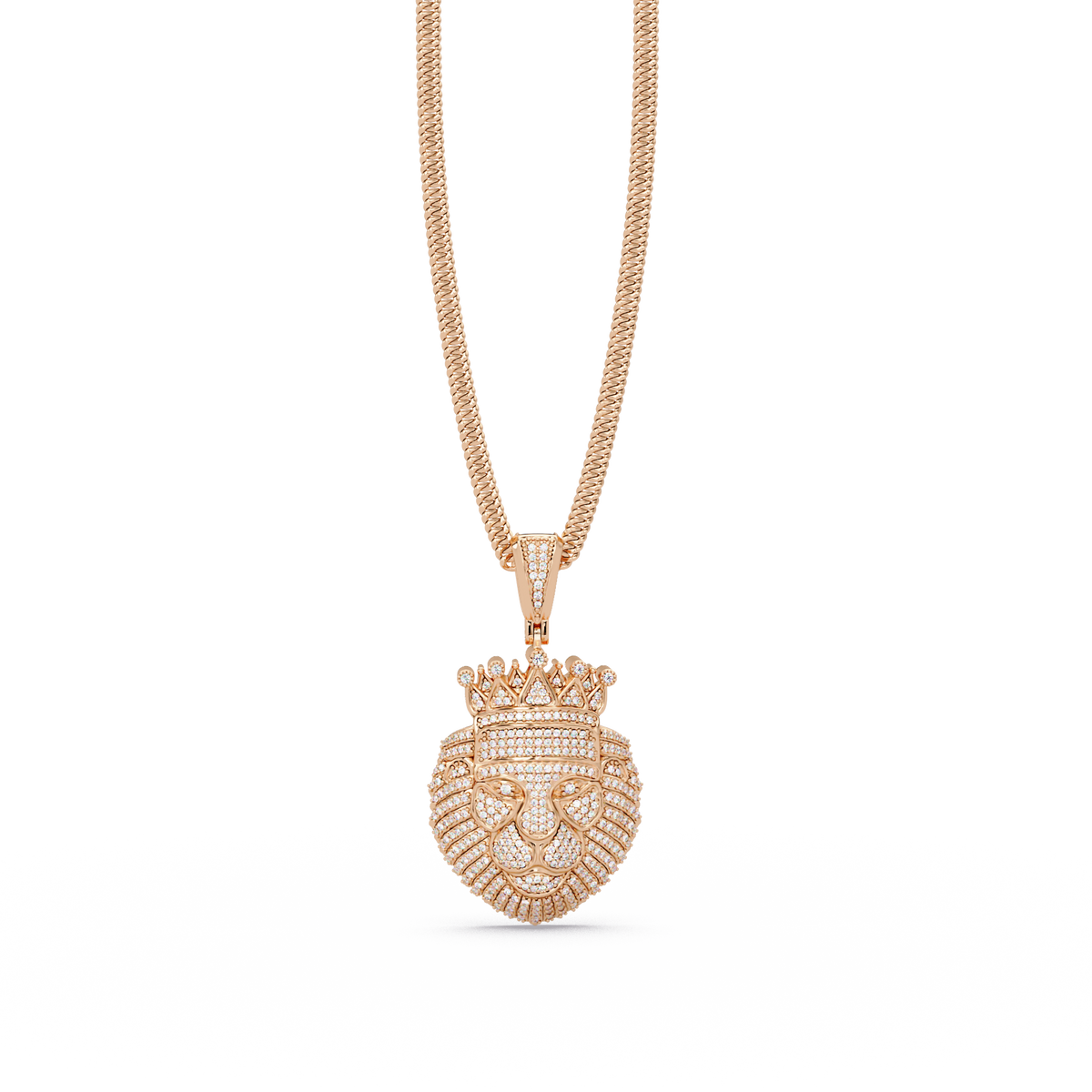 Crowned Lion Lab Grown Diamond Pendant - HIGHCARAT DIAMONDS