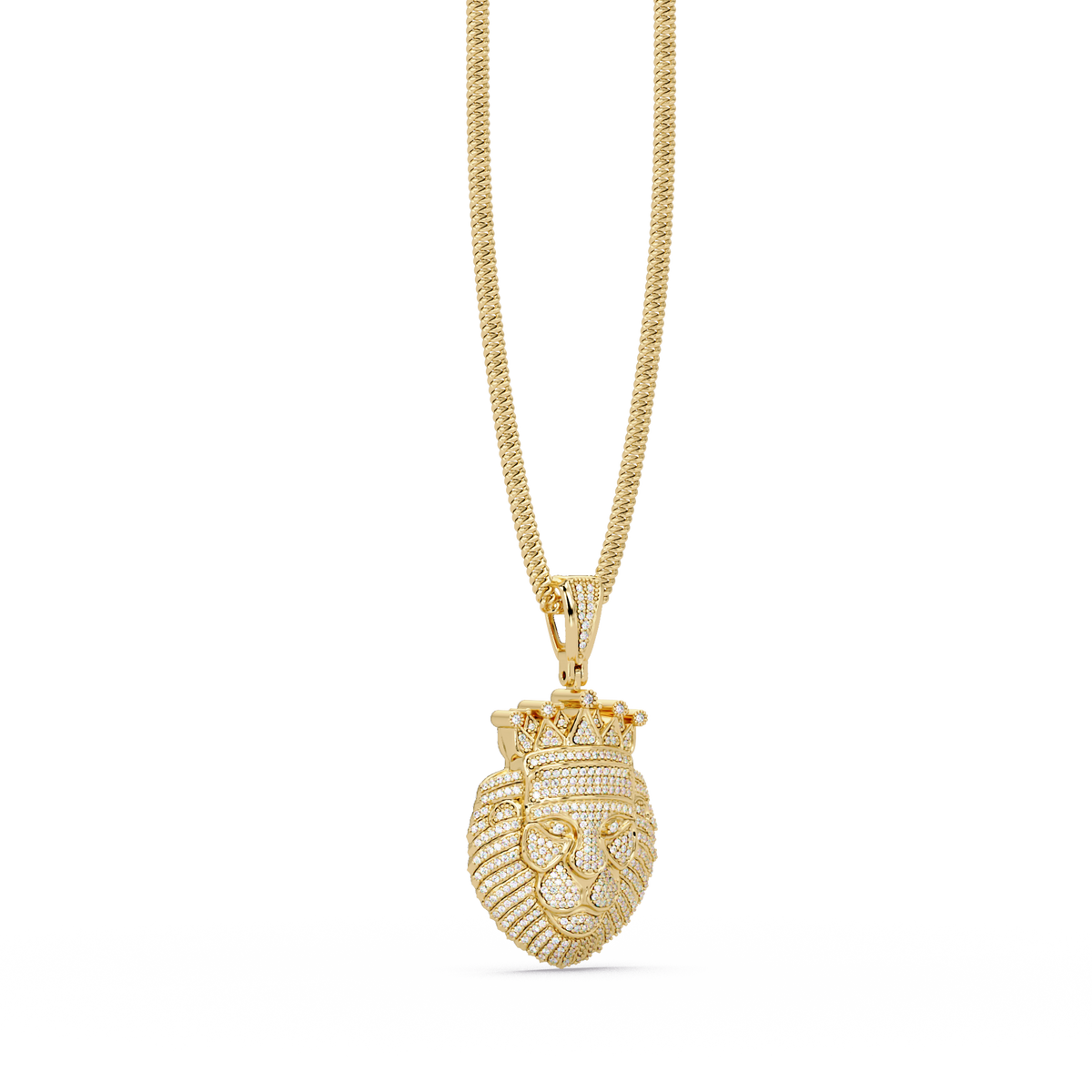 Crowned Lion Lab Grown Diamond Pendant - HIGHCARAT DIAMONDS