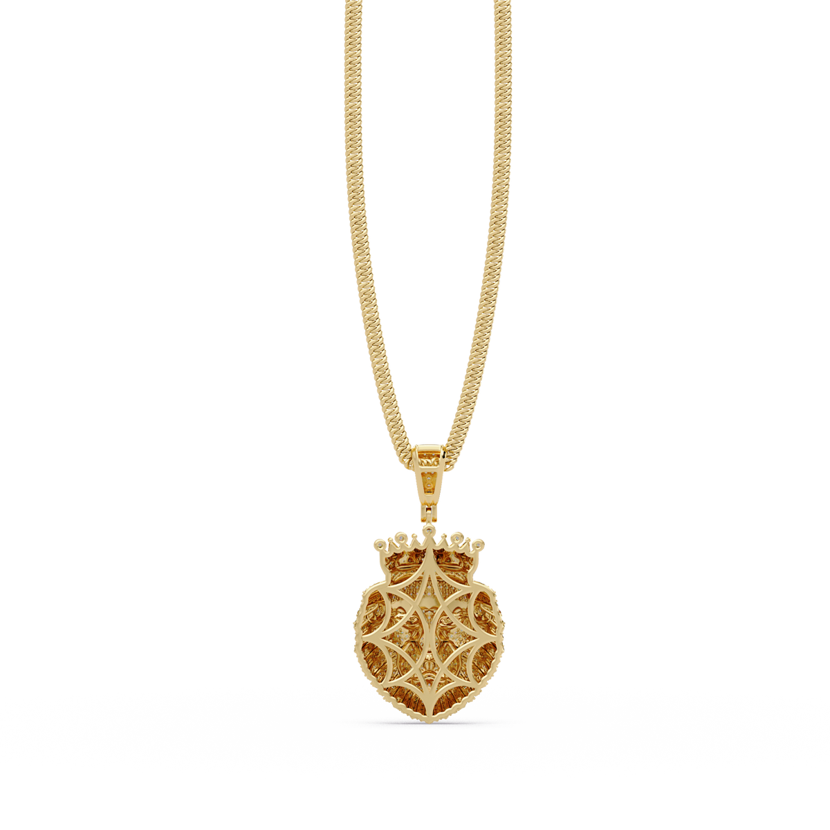 Crowned Lion Lab Grown Diamond Pendant - HIGHCARAT DIAMONDS