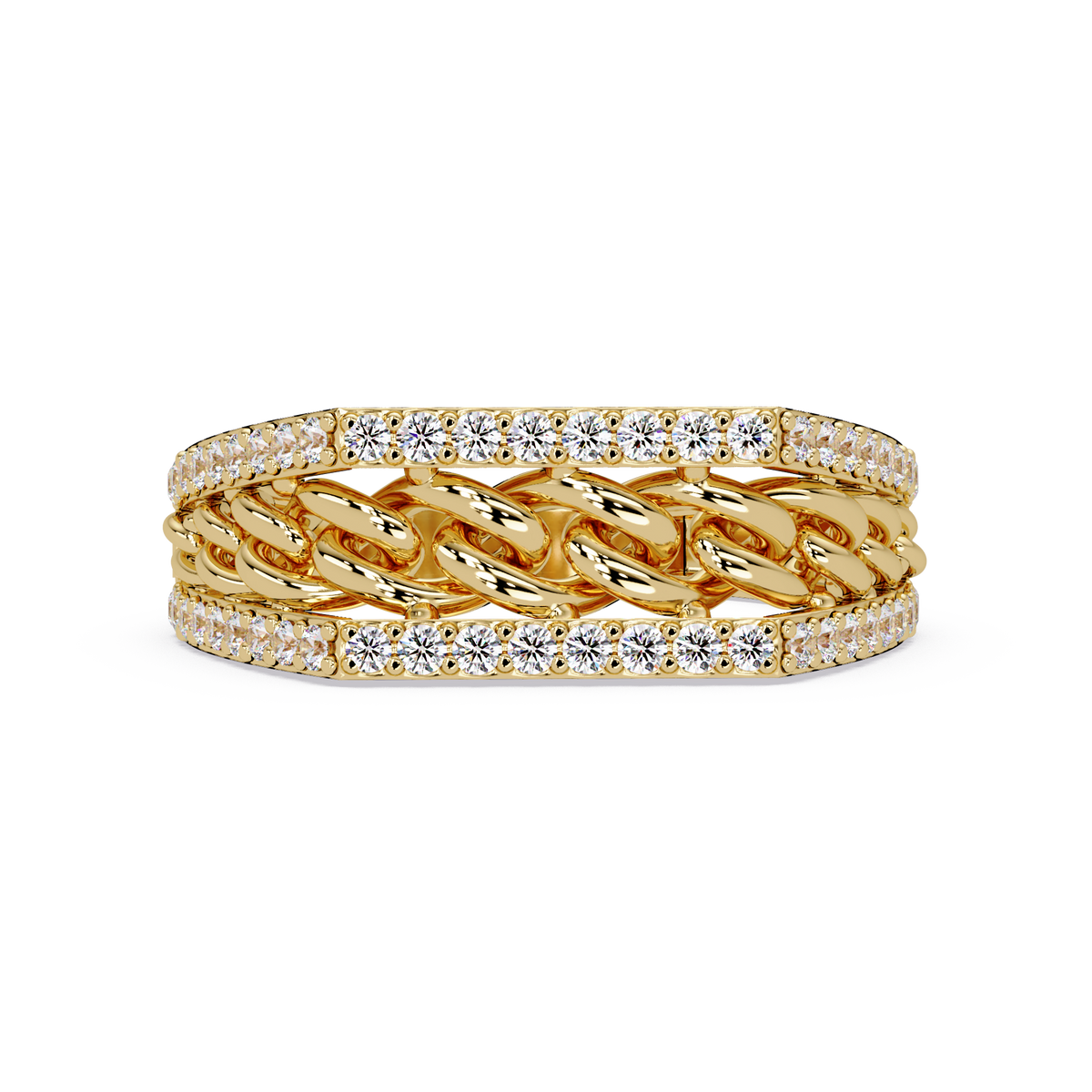 Cuban Link Lab Grown Diamond Band Ring - HIGHCARAT DIAMONDS
